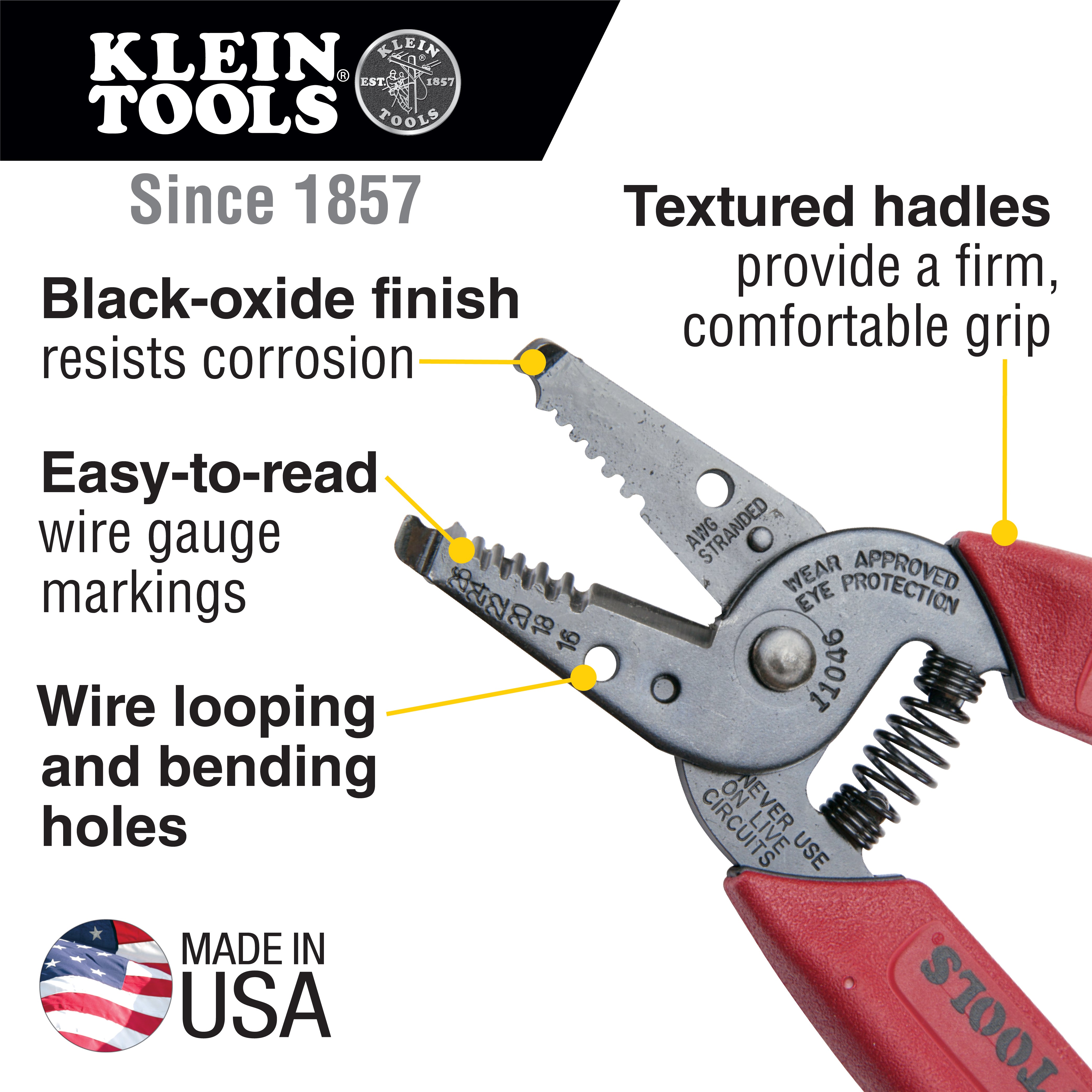 Klein Tools 11046 Wire Stripper/Cutter 16-26 AWG Stranded - Edmondson Supply
