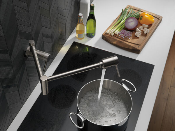 Delta 1165LF-SS Contemporary Wall Mount Pot Filler In Stainless