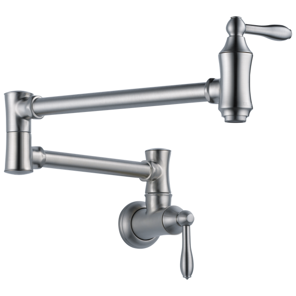 Delta 1177LF-AR Traditional Wall Mount Pot Filler In Arctic Stainless