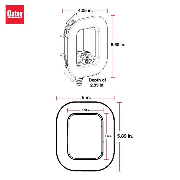 Oatey® 39132 12K, 1/4 Turn, F1960, Low Lead, Ice Maker Outlet Box - Edmondson Supply