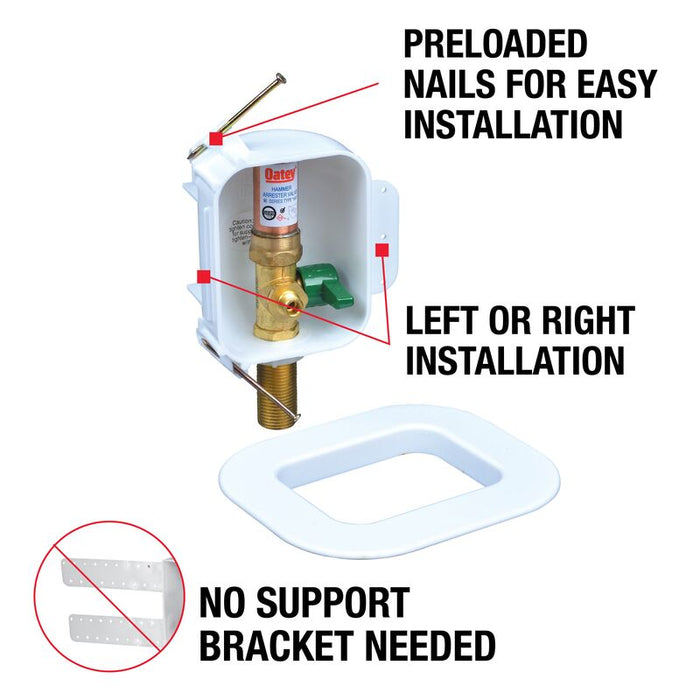 Oatey® 39136 12K, 1/4 Turn, F1807, Low Lead, Icemaker Outlet Box - Edmondson Supply
