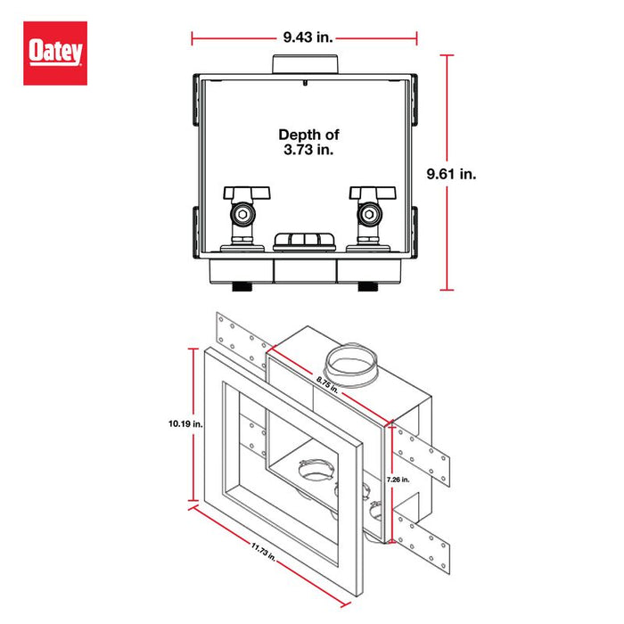 Oatey® 38532 Quadtro® 1/4-Turn, F1807 PEX Washing Machine Outlet Box - Edmondson Supply