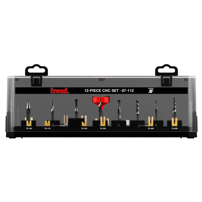Freud 87-112 12 Piece CNC Router Bit Set - Edmondson Supply