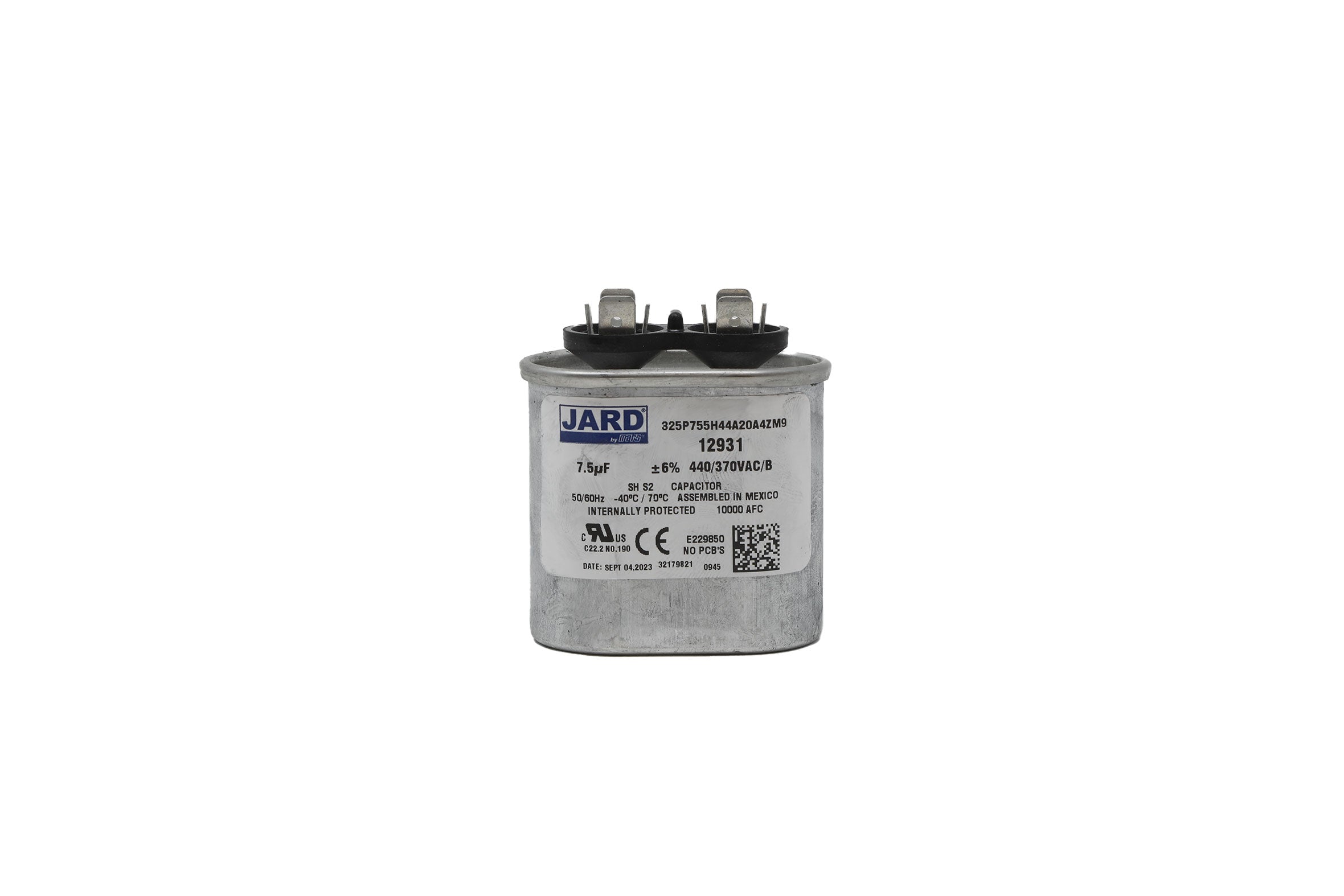 Jard 12931 7.5 MFD 440V Motor Run Capacitor, Oval - Edmondson Supply