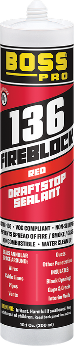 Boss Products 136 FireStop/DraftStop Sealant, 10.1 oz Cartridge