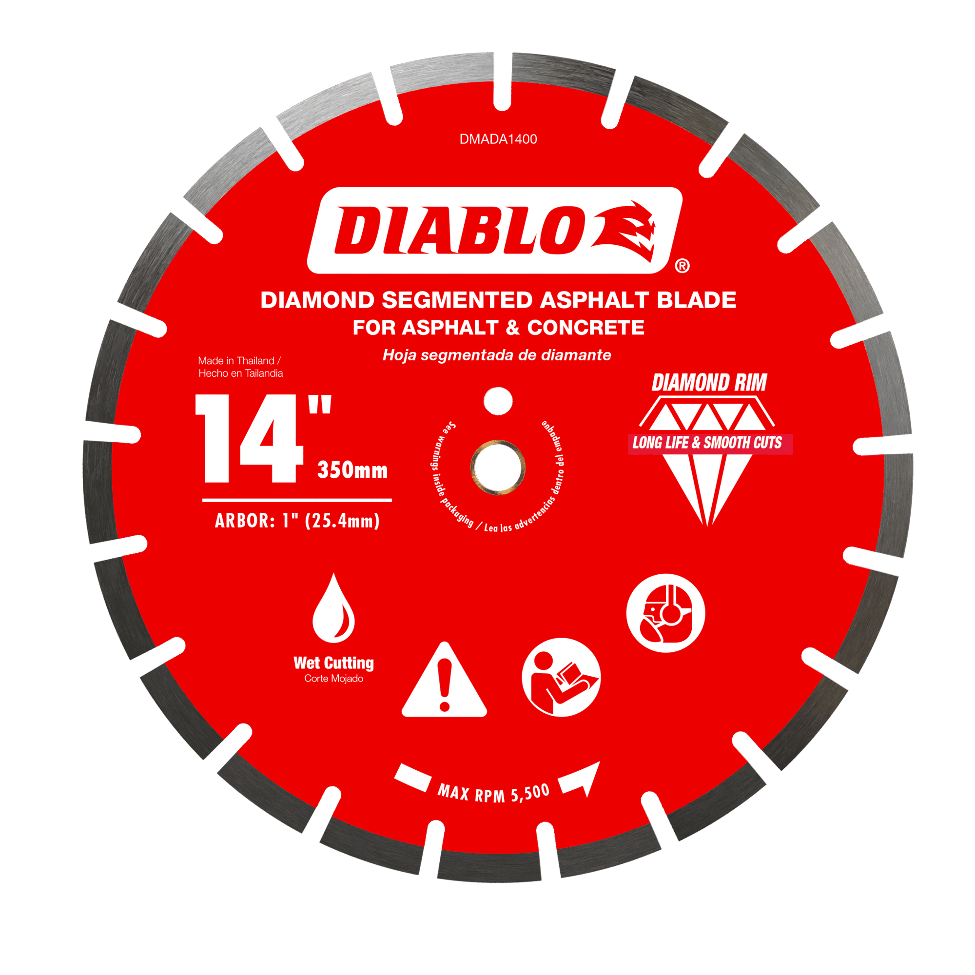 Diablo Tools DMADA1400 14" Diamond Segmented Blade for Asphalt - Edmondson Supply