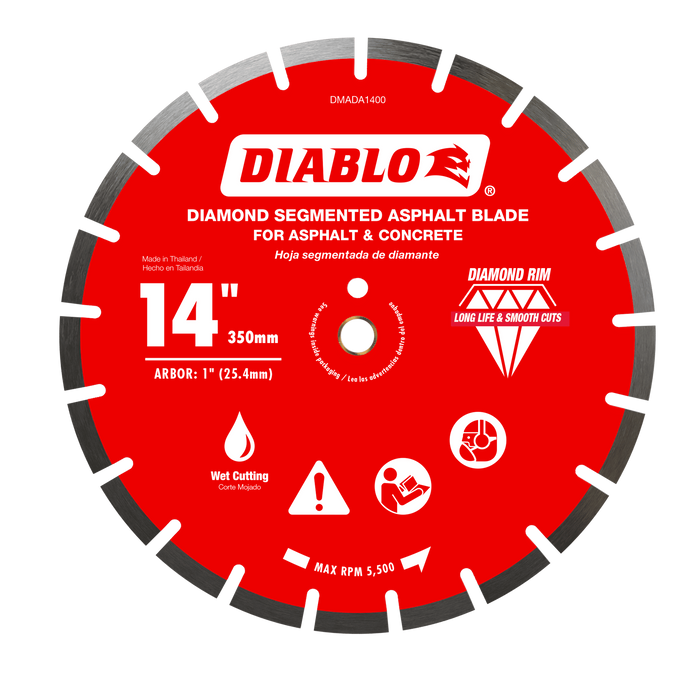 Diablo Tools DMADA1400 14" Diamond Segmented Blade for Asphalt - Edmondson Supply