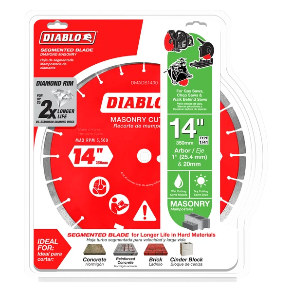Diablo Tools DMADS1400 14" Diamond Segmented Masonry Cut-Off Blade - Edmondson Supply