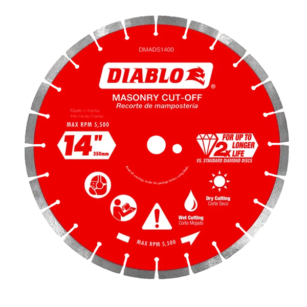 Diablo Tools DMADS1400 14" Diamond Segmented Masonry Cut-Off Blade - Edmondson Supply