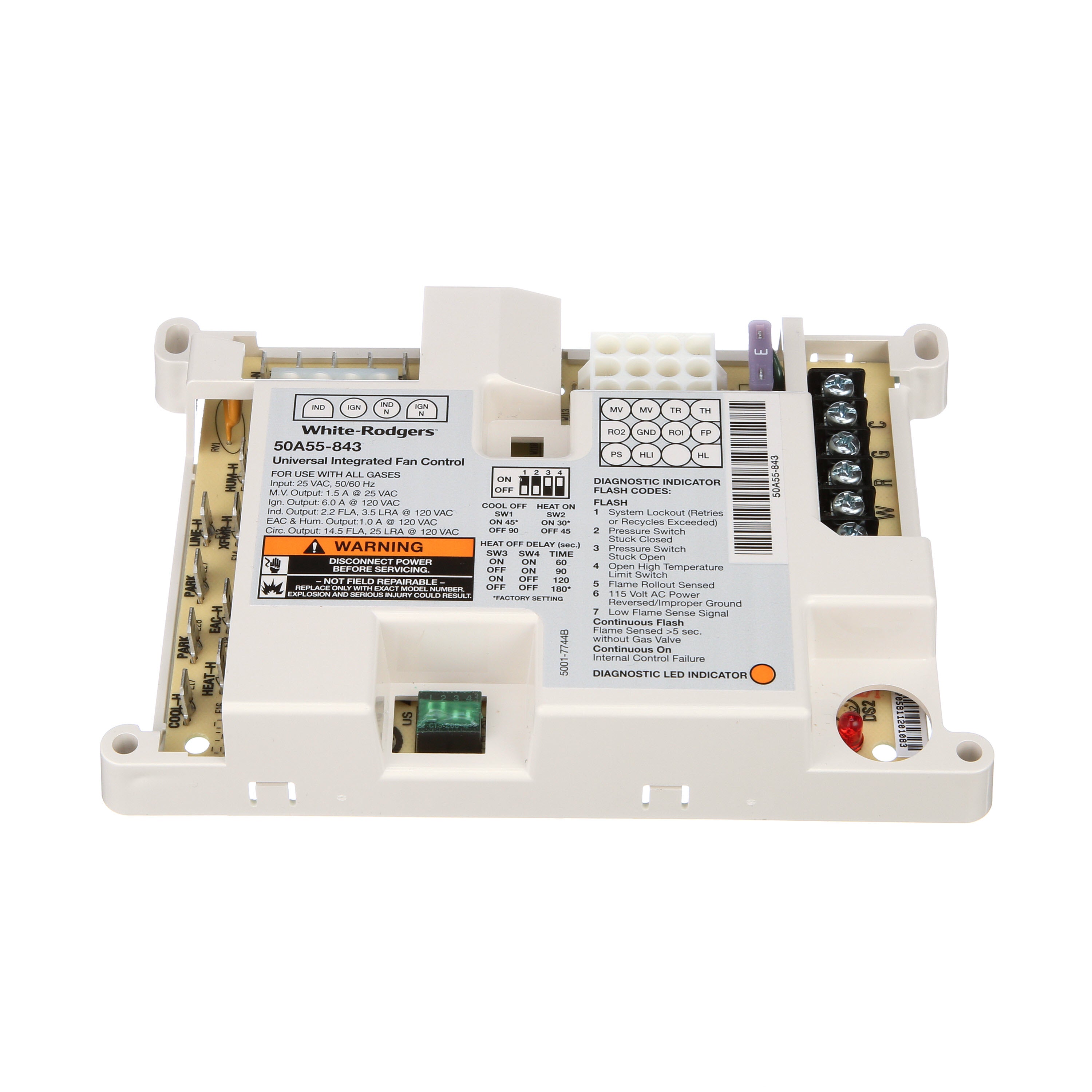 Copeland White-Rodgers 50A55-843 Furnace Control Board