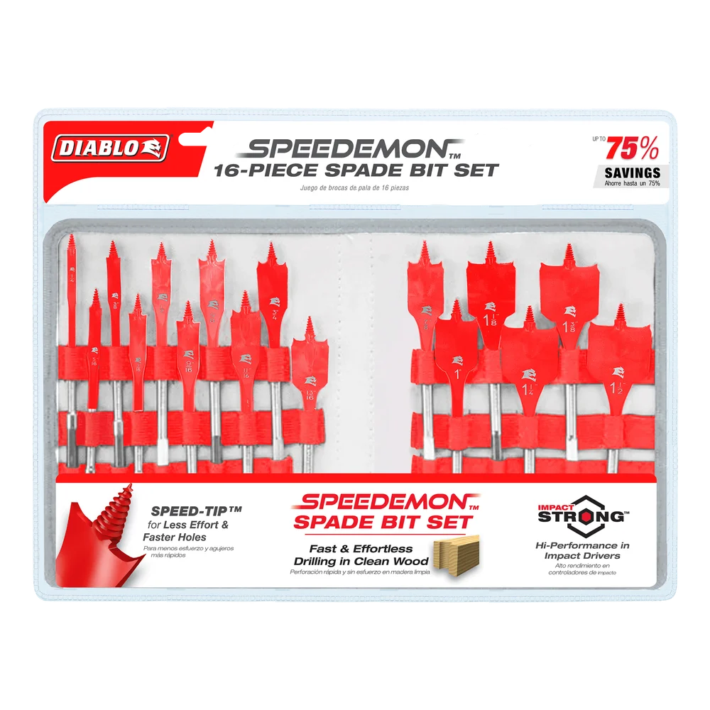Diablo Tools DSP2980-S16 16 pc Spade Bit Set - Edmondson Supply
