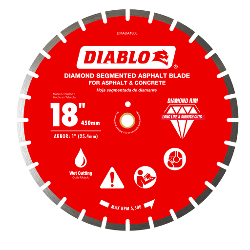 Diablo Tools DMADA1800 18" Diamond Segmented Blade for Asphalt - Edmondson Supply