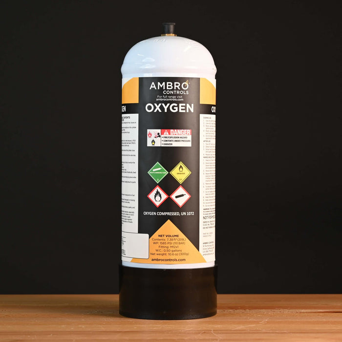 Ambro Controls 1811325 Oxygen Cylinder for Oxyset Mobile Brazing & Welding System, 1.9L
