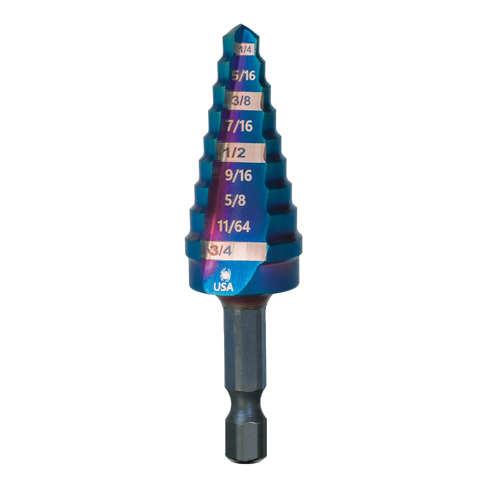 SPYDER  19021 Mach-Blue 1/4″ – 3/4″ 9-Step Bit - Edmondson Supply