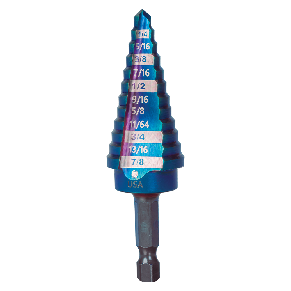 SPYDER 19022 Mach-Blue 3/16″ – 7/8″ 12-Step Bit - Edmondson Supply