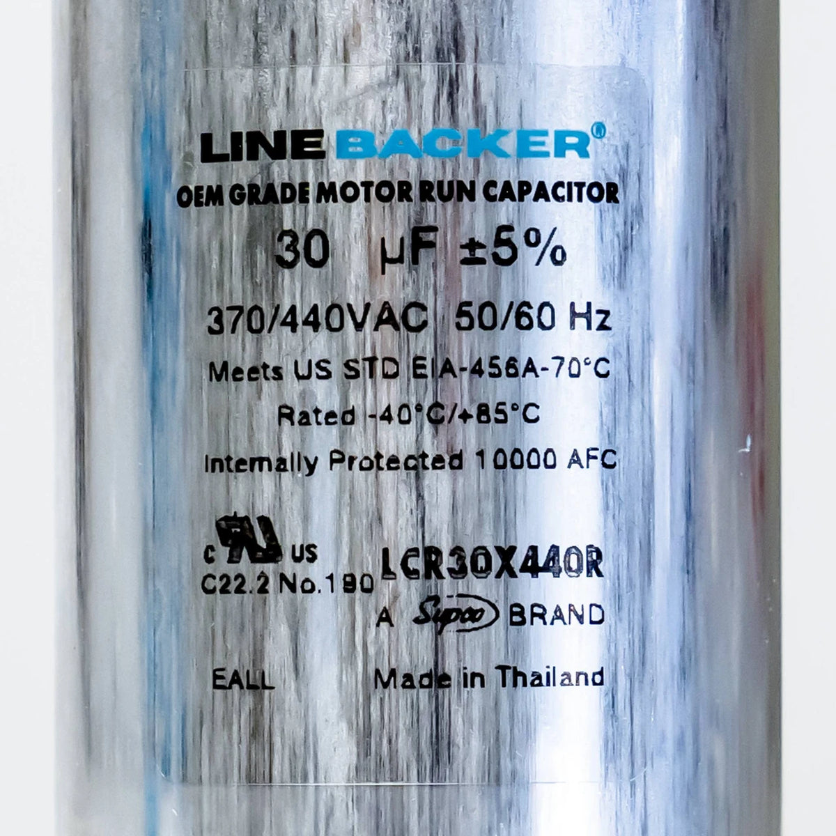 Supco LCR30X440R 30 MFD, 440 VAC Linebacker Round Run Capacitor - Edmondson Supply