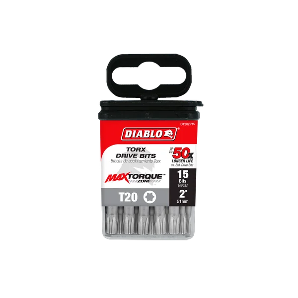 Diablo Tools DT202P15 2" #20 Torx Drive Bits (15 pack) - Edmondson Supply