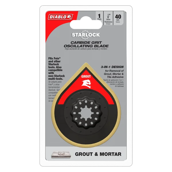 Diablo Tools DOSCGX 2-3/4 in. Starlock Carbide Grit Oscillating Blade for Grout and Mortar - Edmondson Supply