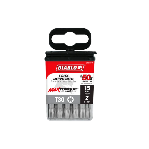 Diablo Tools DT302P15 2" #30 Torx Drive Bits (15 pack) - Edmondson Supply