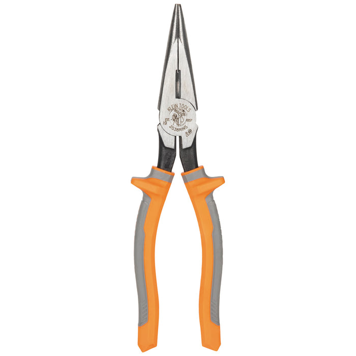 Klein Tools 2038RINS Pliers, Long Nose Side-Cutters, Insulated, 8-Inch - Edmondson Supply