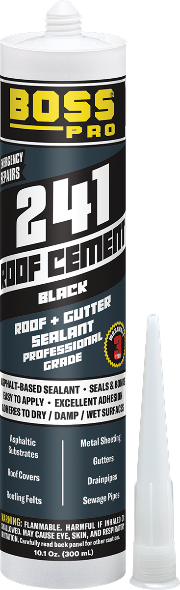 Boss Products 241 Roof Cement, 10.1 oz Cartridge, Black - Edmondson Supply