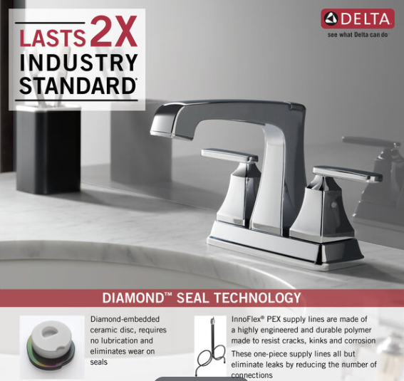 Delta Faucet 2564-MPU-DST Ashlyn™ Two Handle Centerset Bathroom Faucet In Chrome