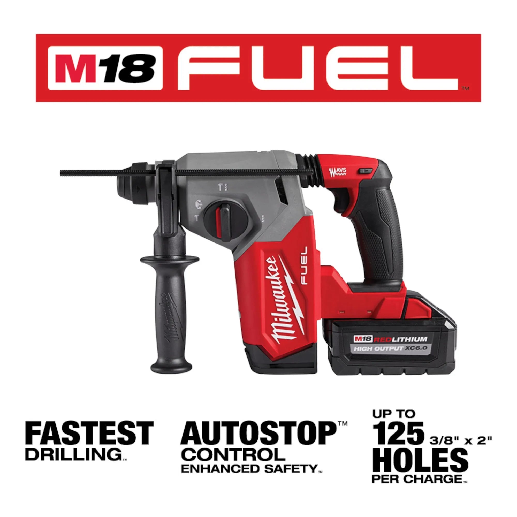 Milwaukee 2912-22 M18 FUEL™ 1" SDS Plus Rotary Hammer Kit - Edmondson Supply