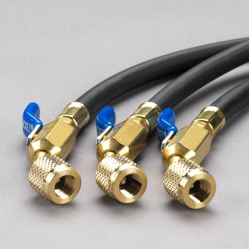 Yellow Jacket  29805 60″, 3 pak, Black, compact ball valve, PLUS II™ 1/4″ hose - Edmondson Supply