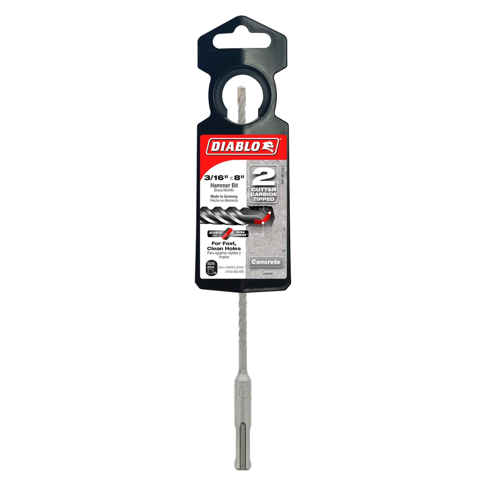 Diablo Tools DMAPL2060 3/16 in. x 6 in. x 8 in. SDS‑Plus 2‑Cutter - Edmondson Supply