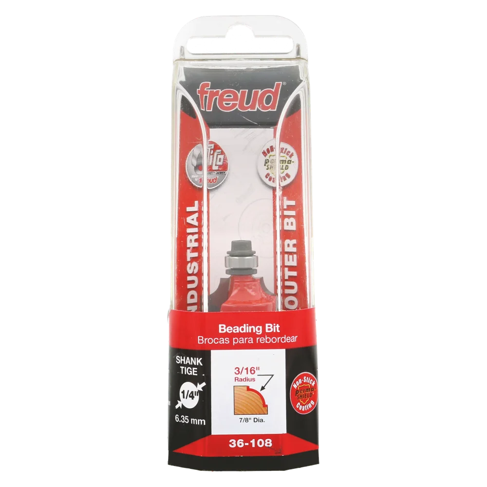 Freud 36-108 3/16" Radius Beading Bit (Shank Dia. 1/4") - Edmondson Supply