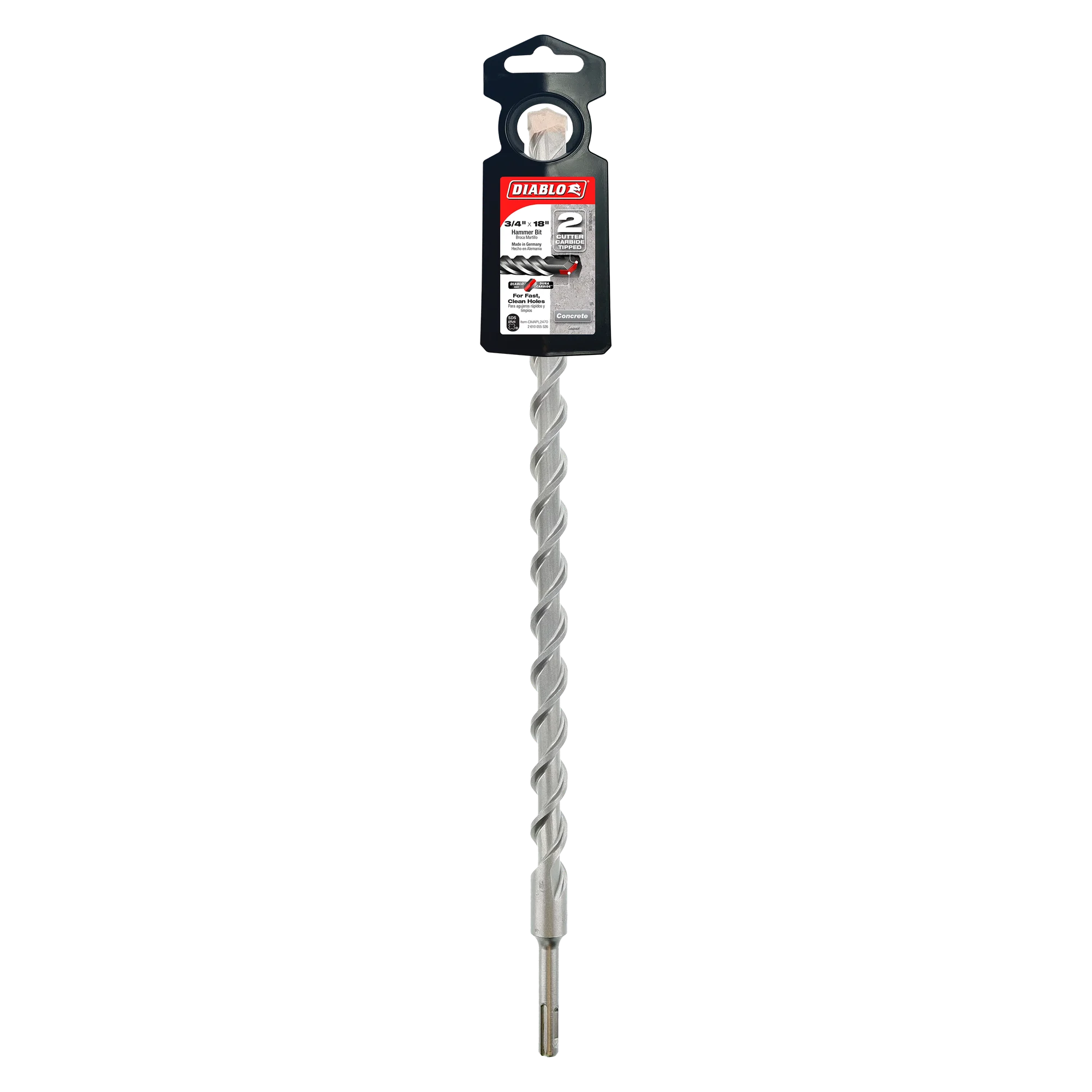 Diablo Tools DMAPL2470 3/4" x 16" x 18" SDS-Plus 2-Cutter Carbide-Tipped Hammer Drill Bit - Edmondson Supply