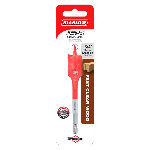 Diablo Tools DSP1040 3/4" x 4" Spade Bit for Wood - Edmondson Supply