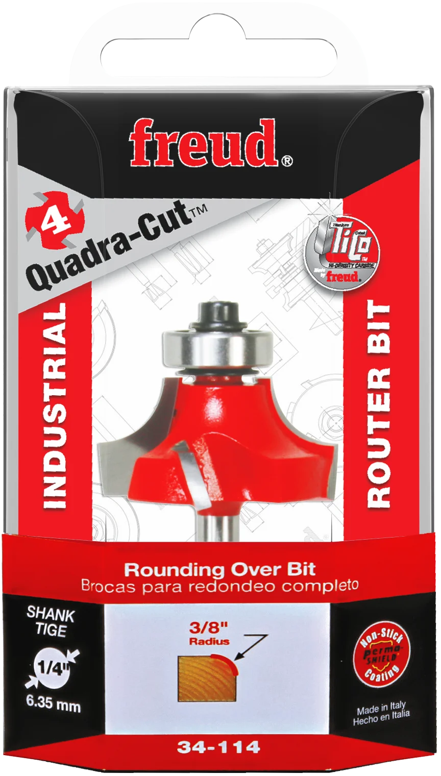 Freud 34-114 3/8" Radius Rounding Over Bit (Shank dia. 1/4") - Edmondson Supply