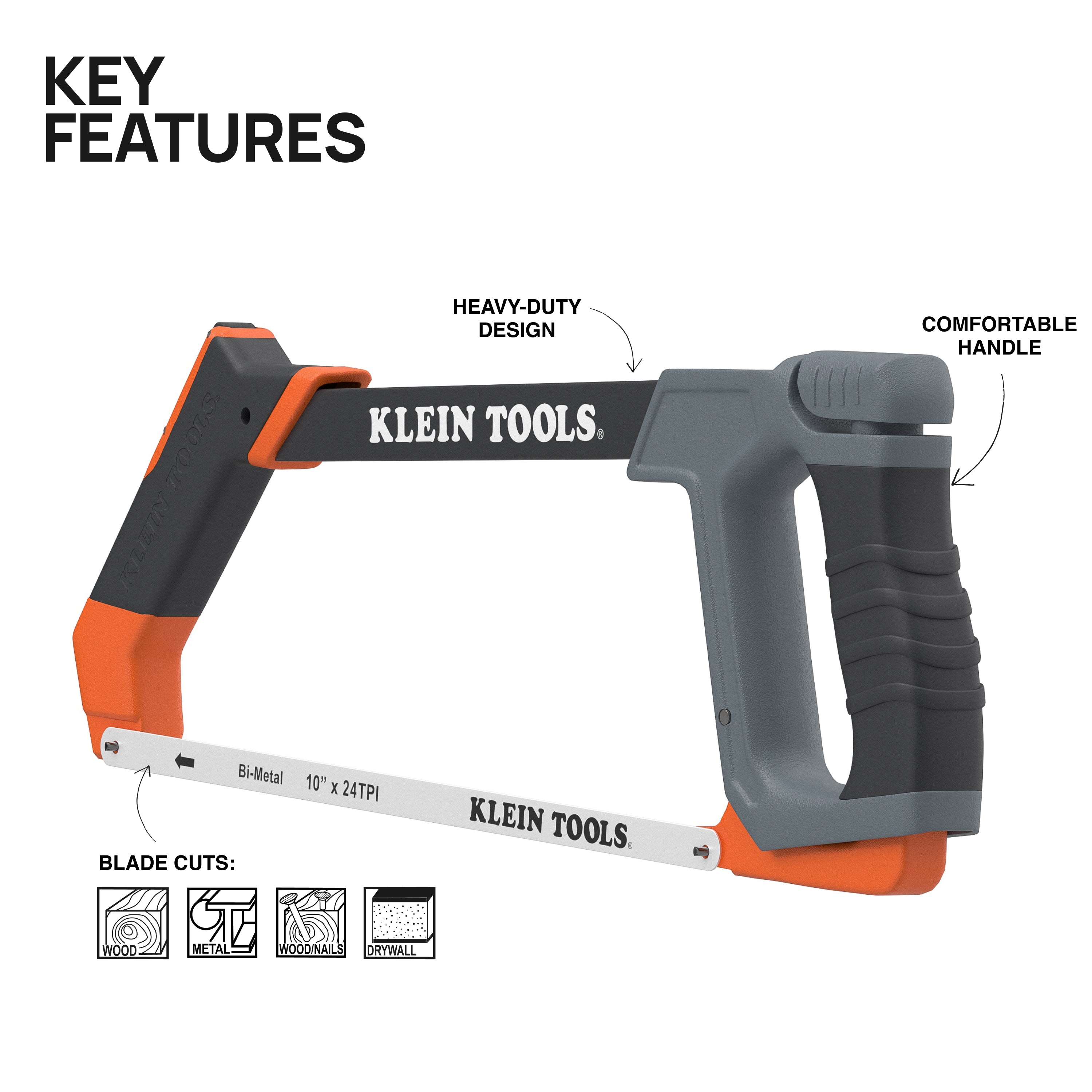 Klein Tools 31430 High Tension Hacksaw - Edmondson Supply