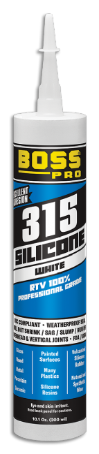 Boss Products 315 100% RTV Silicone Sealant, 10.1 oz Cartridge, Clear - Edmondson Supply