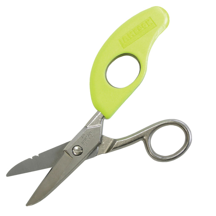 Jameson Tools 32-41NS 5-1/4" Electrician Splicer Scissors with Snip Grip, Notched & Serrated - Edmondson Supply