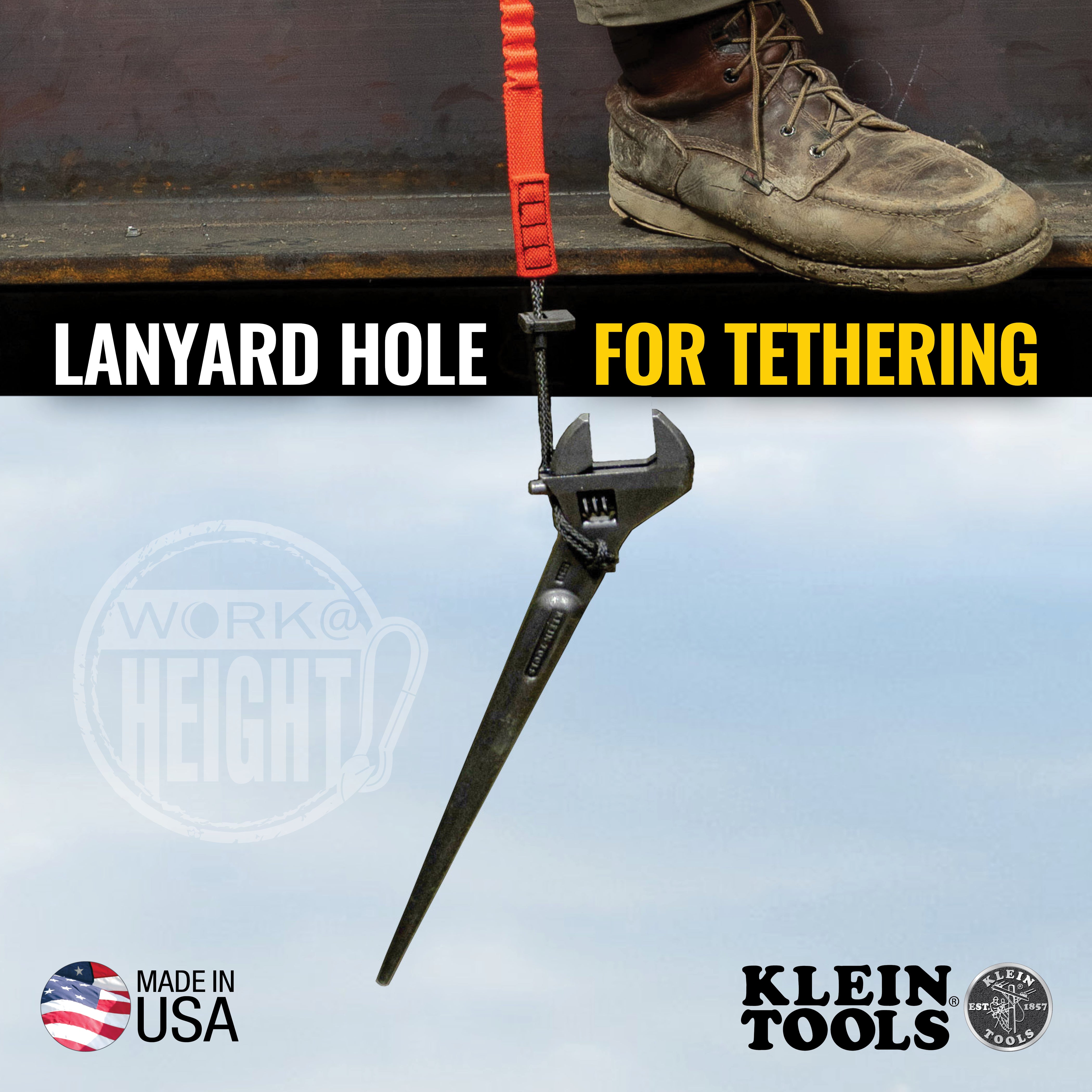 Klein Tools 3227 Adjustable Spud Wrench, 10-Inch, 1-7/16-Inch, Tether Hole - Edmondson Supply