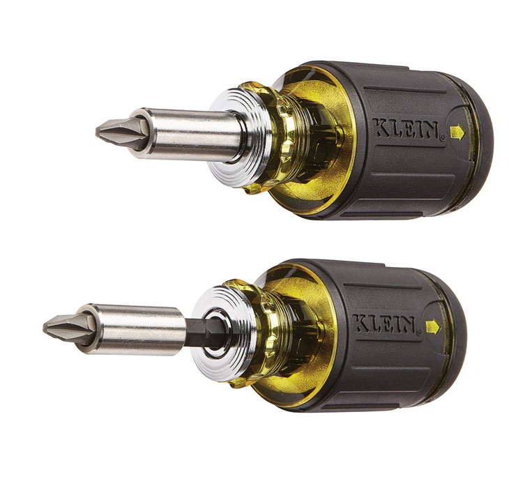 Klein Tools 32308 8-in-1 Multi-Bit Adjustable Length Stubby Screwdriver - Edmondson Supply