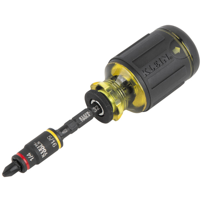 Klein Tools 32308F 10-in-1 Impact-Rated Stubby Driver Set with Flip Socket - Edmondson Supply