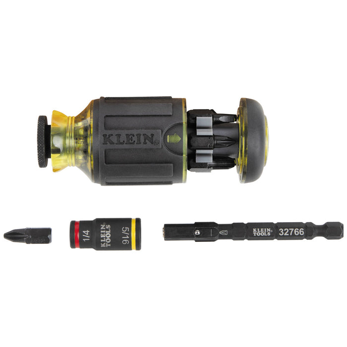 Klein Tools 32308F 10-in-1 Impact-Rated Stubby Driver Set with Flip Socket - Edmondson Supply