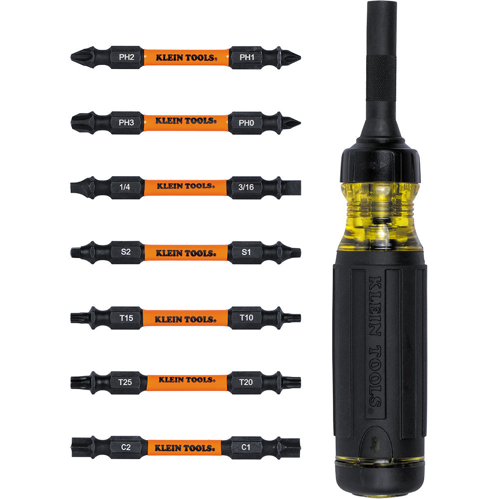 Klein Tools 32315HD 15-in-1 Ratcheting Impact-Rated Multi-Bit Torsion Zone Screwdriver - Edmondson Supply