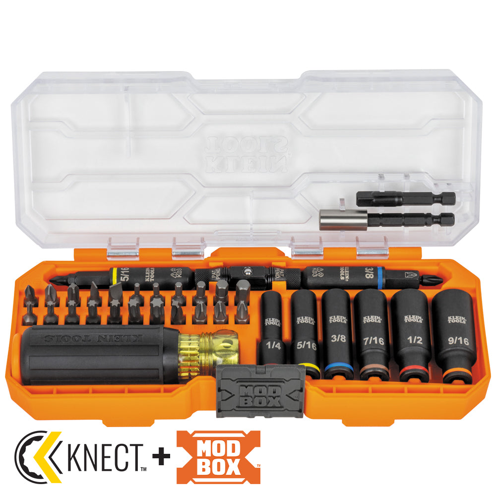 Klein Tools 32502HD KNECT™ Impact-Rated Screwdriver and Socket Set with Case, 41-Piece - Edmondson Supply