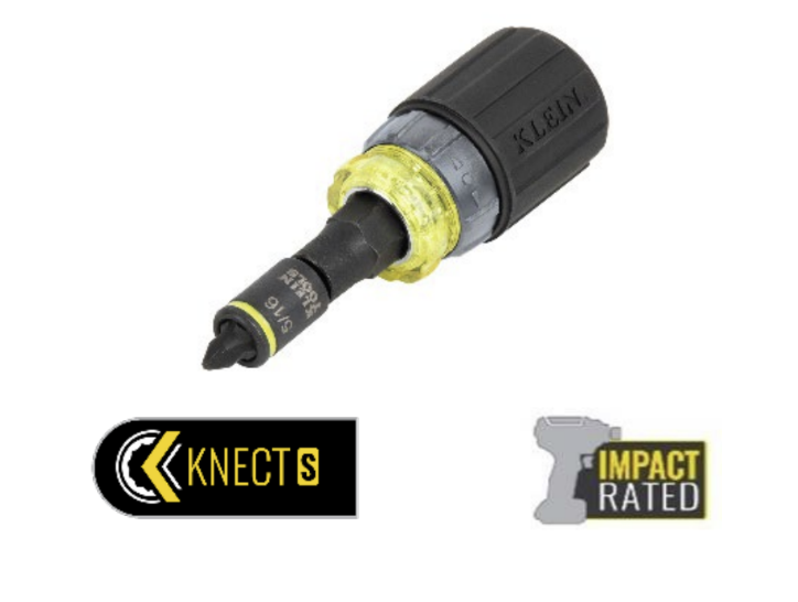 Klein Tools 32561HDRT KNECTTM 7-in-1 Ratcheting Impact-Rated Stubby Screwdriver/Nut Driver  -Edmondson Supply