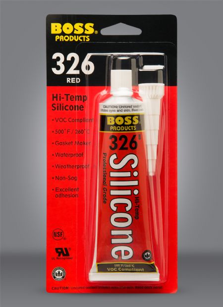 Boss Products 326 Hi-Temp Red Silicone Sealant, 3 oz Tube - Edmondson Supply