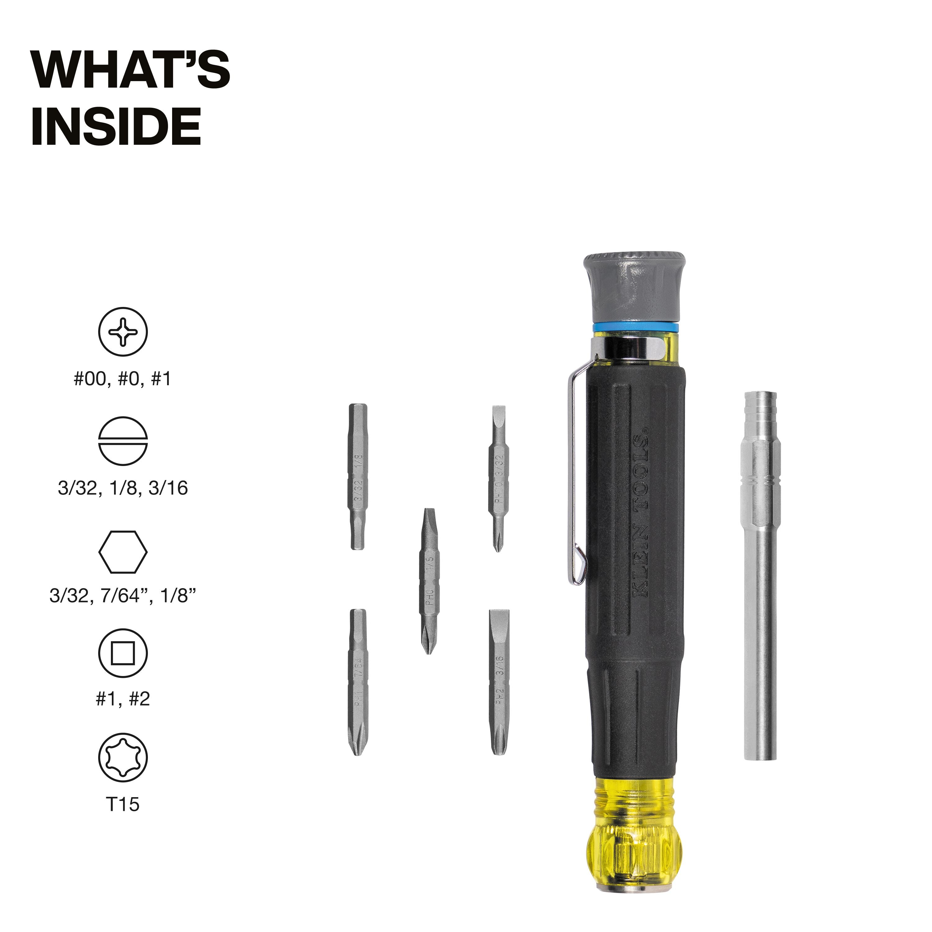 Klein Tools 32611P 13-in-1 Multi-Bit Pocket Precision Screwdriver - Edmondson Supply