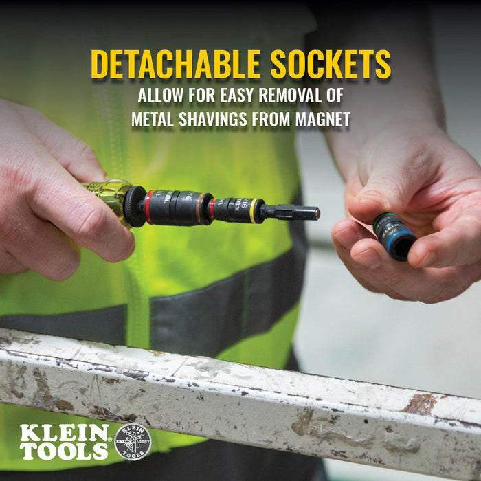 Klein Tools 32308F 10-in-1 Impact-Rated Stubby Driver Set with Flip Socket - Edmondson Supply