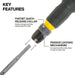 Klein Tools 32960A Fastbit Tru-Grip Screwdriver, Phillips, Slotted Bits - Edmondson Supply