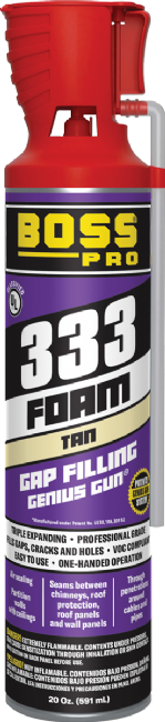 Boss Products 333 Gap Filling Triple Expanding Foam Genius Gun, 20 oz Can - Edmondson Supply
