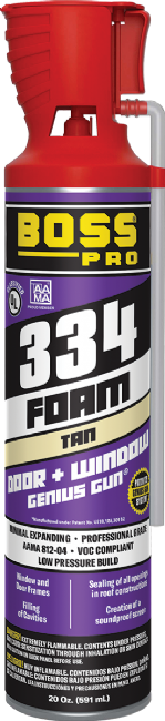 Boss Products 334 Minimal Expanding Foam Genius Gun, 20 oz Can - Edmondson Supply