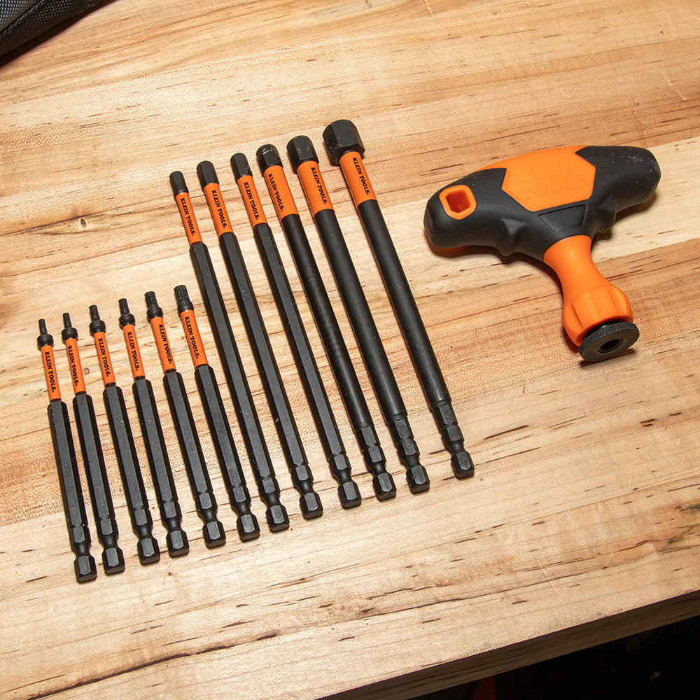 Klein Tools 33804 ProFlex Impact-Rated Interchangeable Ratcheting T-Handle Set, 23-Piece - Edmondson Supply